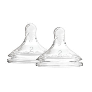 Dr. Brown's Options+ Wide-Neck Bottle Nipple, Level 2 (3m+, Medium Flow), 2 Count